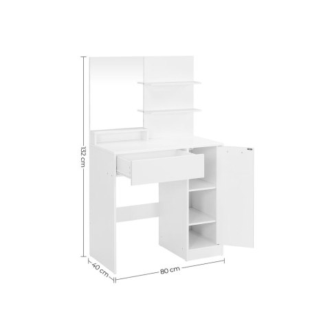 Toaletka , toaletka, toaletka, z lustrem, schowkiem, 1 szufladą, 2 półkami, biały RDT119W01
