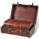 Drewniane kufry vintage, brązowe, 2 szt. Lumarko!
