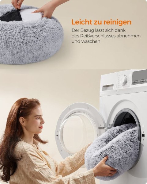 Legowisko dla psa Legowisko dla kota Miękka powierzchnia aksamitu PV 50 cm Szare PGW037G01