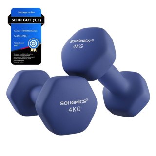 18 zestaw 2 hantli Hantle gimnastyczne winylowe 2 x 1,5 kg SYL63OG, pomarańczowe, 7 x 15 cm