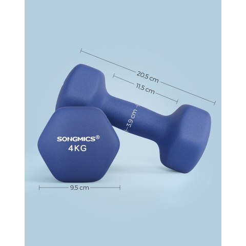 18 zestaw 2 hantli Hantle gimnastyczne winylowe 2 x 1,5 kg SYL63OG, pomarańczowe, 7 x 15 cm