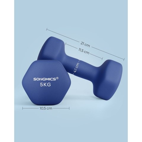 18 zestaw 2 hantli Hantle gimnastyczne winylowe 2 x 1,5 kg SYL63OG, pomarańczowe, 7 x 15 cm