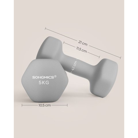 18 zestaw 2 hantli Hantle gimnastyczne winylowe 2 x 1,5 kg SYL63OG, pomarańczowe, 7 x 15 cm