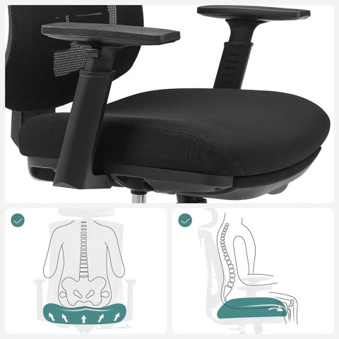 Ergonomiczne krzesło biurowe z podnóżkiem, krzesło biurkowe z podparciem lędźwiowym, regulowany zagłówek i podłokietnik, regulac