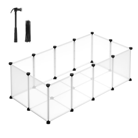 Zagroda zewnętrzna z panelami podłogowymi, kojcem, plastikową siatką stalową dla małych zwierząt, świnek morskich, chomików, kró