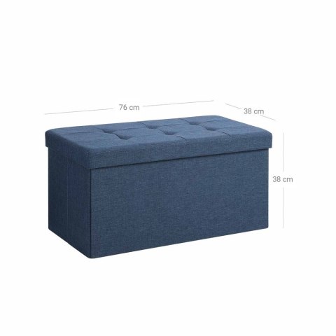 Ławka ze schowkiem, siedziskiem, stołkiem, schowkiem, podnóżkiem, składana, obciążenie do 300 kg, 80 l, 76 x 38 x 38 cm, imitacj