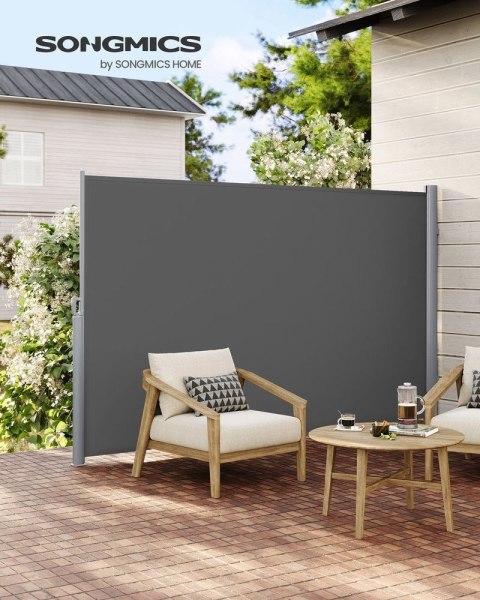 Markiza boczna na balkony i tarasy, antracyt, 180 x 350 cm, aluminium