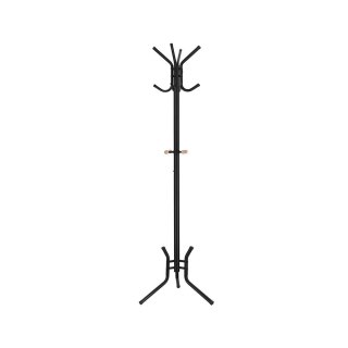Stylowy metalowy stojak, wieszak na ubrania 12 haczyków 176 cm czarny