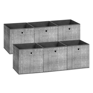 Zestaw 6 składanych pudełek do przechowywania Składane pudełko z otworem na palec 30 x 30 x 30 cm beżowy RFB02M-3