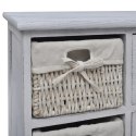  Drewniana szafka z 3 wyplatanymi koszykami, biała Lumarko!