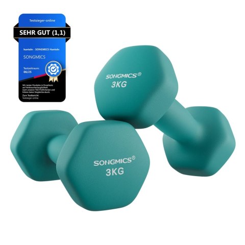 18 zestaw 2 hantli Hantle gimnastyczne winylowe 2 x 1,5 kg SYL63OG, pomarańczowe, 7 x 15 cm