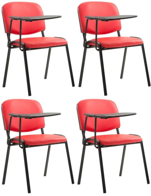 Zestaw 4 krzeseł konferencyjnych Ken z klapkowym stołem ekoskórzanym