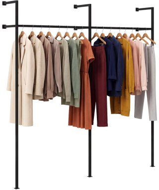 Wieszak na ubrania Merton 195,5x35x220 cm czarny