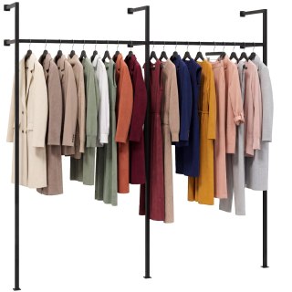 Wieszak na ubrania Merton 295,5x35x220 cm czarny