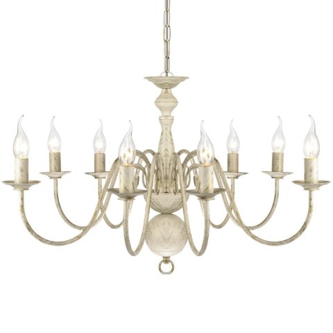  Biały, metalowy żyrandol w starym stylu, 8 żarówek Lumarko!