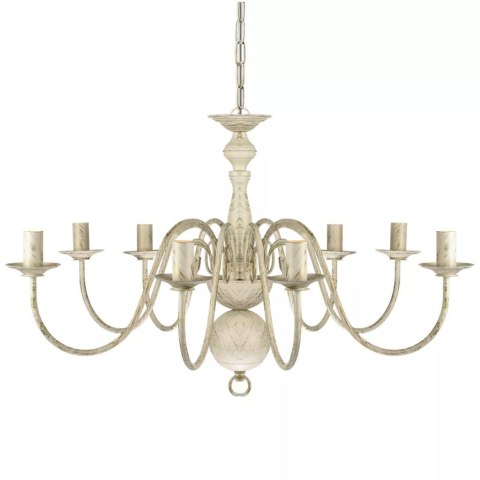  Biały, metalowy żyrandol w starym stylu, 8 żarówek Lumarko!