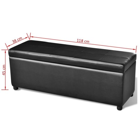  Drewniana ławka ze schowkiem, czarna Lumarko!