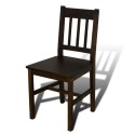  Drewniany zestaw jadalniany stół z 4 krzesłami, brązowy Lumarko!
