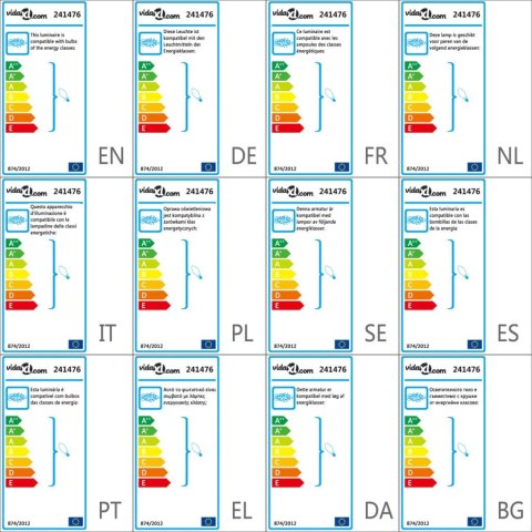  Lampa sufitowa na 5 żarówek E14, biało-przezroczysta Lumarko!