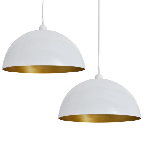  Lampy sufitowe, 2 szt., regulowana długość, półokrągłe, białe Lumarko!