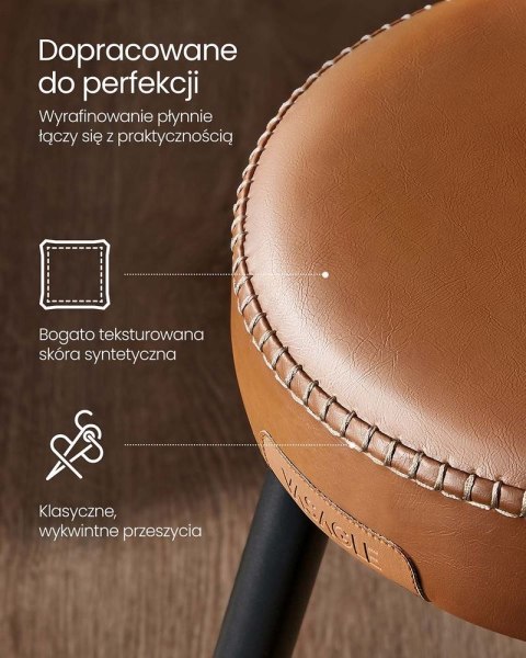 Kolekcja EKHO - hokery barowe, 4 szt., hokery barowe, krzesła kuchenne, ekoskóra, wysokość 63 cm, do kuchni, jadalni, hoker baro