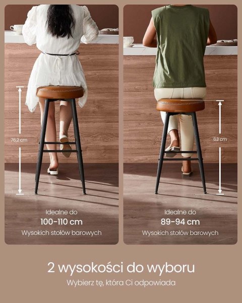 Kolekcja EKHO - hokery barowe, 4 szt., hokery barowe, krzesła kuchenne, ekoskóra, wysokość 63 cm, do kuchni, jadalni, hoker baro