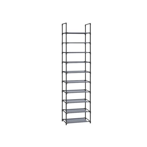 10-poziomowy stojak na buty, Szary, 45x28x173 cm