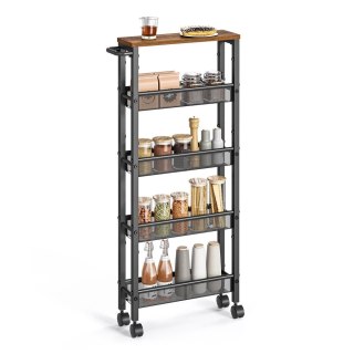 Wózek 5-poziomowy wąski vintage brązowo-czarny, 13x45,4x99,6 cm