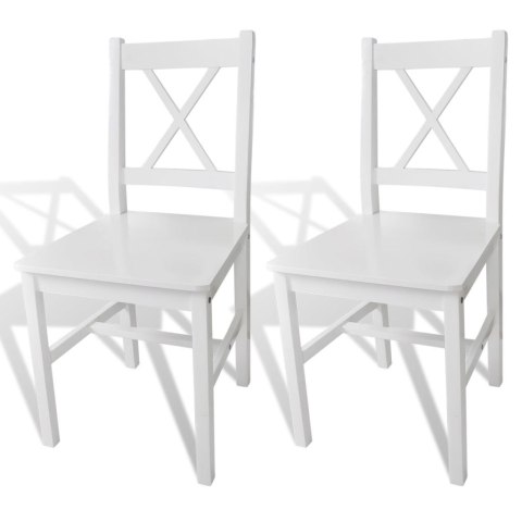  Krzesła stołowe, 2 szt., białe, drewno sosnowe Lumarko!
