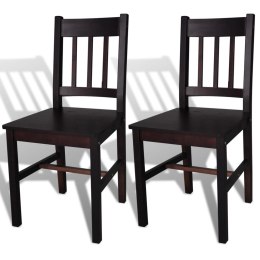  Krzesła stołowe, 2 szt., ciemnobrązowe, drewno sosnowe Lumarko!