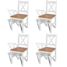  Krzesła stołowe, 4 szt., białe, drewno sosnowe Lumarko!