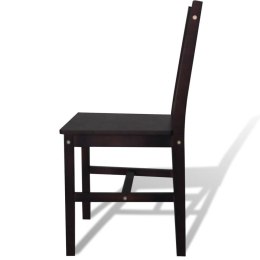  Krzesła stołowe, 4 szt., ciemnobrązowe, drewno sosnowe Lumarko!