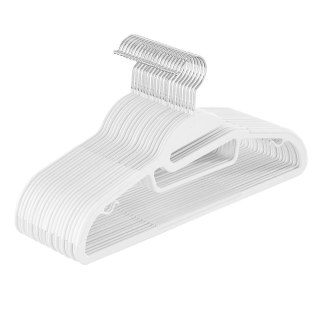 Plastikowy wieszak na ubrania, antypoślizgowy, Biały, 20, długość 41,5 cm