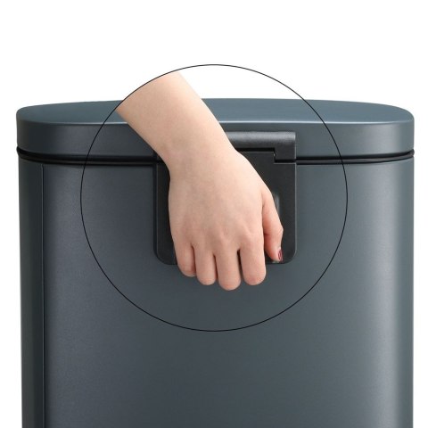 Kosz do kuchni, kosz, 30 L Pedal Bin z plastikowym wiadrem wewnętrznym, pokrywą, miękką zamknięcie, kontrola zapachu, Smoky Grey