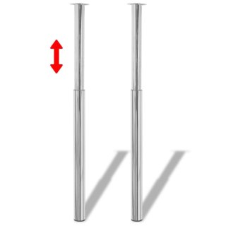  2 teleskopowe nogi do stołu Chrom 710 - 1100 mm Lumarko!