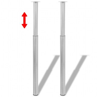  2 teleskopowe nogi do stołu Matowy nikiel 710 mm-1100 mm Lumarko!