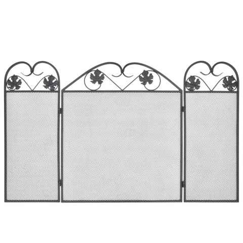  3-skrzydłowy ekran kominkowy, metalowy, czarny Lumarko!