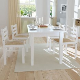  Krzesła stołowe, 4 szt., białe, drewno kauczukowe i aksamit Lumarko!