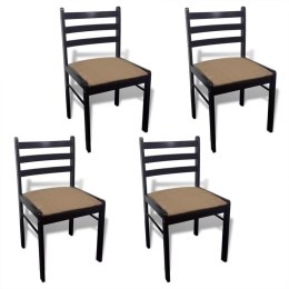  Krzesła stołowe, 4 szt., brązowe, drewno kauczukowe i aksamit Lumarko!