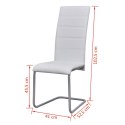  Krzesła stołowe, wspornikowe, 4 szt., białe, sztuczna skóra Lumarko!