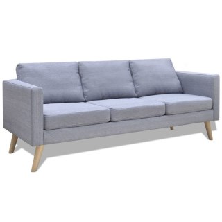  Sofa 3-osobowa, materiałowa, jasnoszara Lumarko!