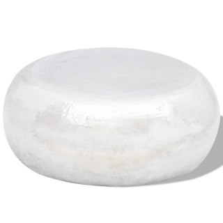  Stolik kawowy z młotkowanego aluminium, kolor srebrny Lumarko!