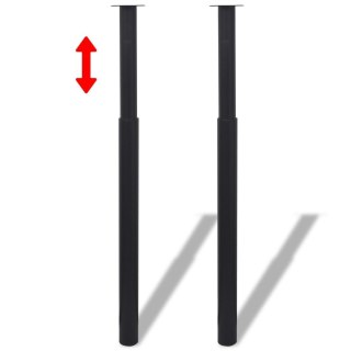  Teleskopowe nogi stołowe, 2 szt., czarne, 710 mm-1100 mm Lumarko!