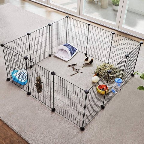 Kojec dla małych zwierząt, klatka dla świnek morskich, wewnętrzna obudowa siatkowa, zrób to sam, zawiera gumowy młotek, 143 x 73