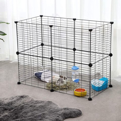 Kojec dla małych zwierząt, klatka dla świnek morskich, wewnętrzna obudowa siatkowa, zrób to sam, zawiera gumowy młotek, 143 x 73