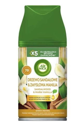 Air Wick Odświeżacz Zapas 250ml Drzewo Sandałowe i Zmysłowa Wanilia..