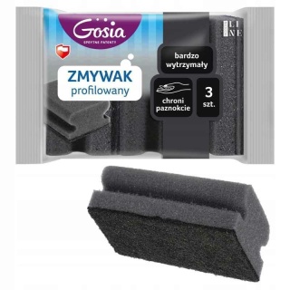 Gosia Zmywak Kuchenny Czarny Profilowany 3szt 9810..