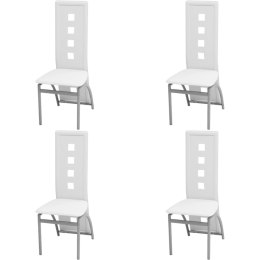  Krzesła stołowe, 4 szt., białe, sztuczna skóra Lumarko!