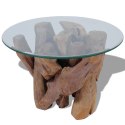  Stolik kawowy z drewna tekowego patynowanego wodą, 60 cm Lumarko!