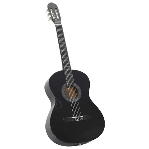  12-częściowy zestaw z gitarą klasyczną, czarny, 4/4, 39" Lumarko!